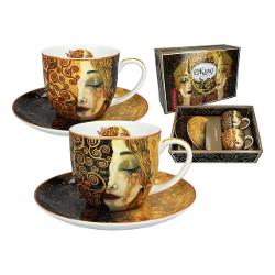 Transform&259; fiecare moment de cafea sau ceai într-o mic&259; experien&539;&259; de art&259; &537;i rafinament cu acest set elegant de dou&259; ce&537;ti Decorate cu motive inspirate din „Lacrimi de aur” ce&537;tile eman&259; un aer sofisticat combinând utilitatea cu esteticastrong data-start415 