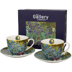 Acest set de dou&196;&131; ce&200;&153;ti cu farfurioare aduce acas&196;&131; frumuse&200;&155;ea &200;&153;i elegan&200;&155;a picturii „Irises” — un tribut artistic perfect pentru iubitorii de art&196;&131; &200;&153;i rafinament Fiecare cea&200;&153;c&196;&131; este decorat&196;&131; cu motive florale detaliate care reflect&196;&131; paleta vibrant&196;&131; &200;&153;i armonioas&196;&131; a tabloului 