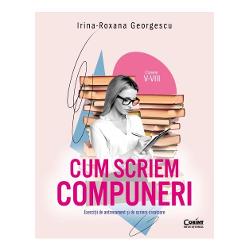 Compunerea nu reprezint doar un exerciiu colar ci este o form de reflecie i creaie În Cum scriem compuneri Exerciii de antrenament i de scriere creatoare vei descoperi mecanismele textelor i cum s abordezi chiar tu scrisul Acest auxiliar colar complex pentru clasele V–VIII îmbin teoria tipurilor de text cu exerciii de antrenament i propuneri de scriere creatoare Ideal pentru Evaluarea 