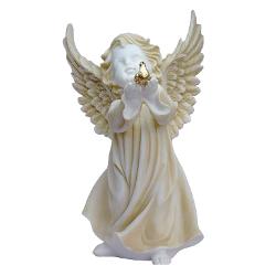 Figurina inger din alabastru inaltime&nbsp;32 cm lucrata cu atentie la detalii Perfecta pentru colectii cadouri sau pentru a adauga un strop de eleganta si spiritualitate in decorul casei tale Finisajul natural al alabastrului ii confera un aspect delicat si luminos