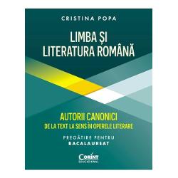 LIMBA SI LITERATURA ROMANA AUTORII CANONICI &ndash; DE LA TEXT LA SENS IN OPERELE LITERARE PREGATIRE PENTRU BACALAUREAT propune transformarea studierii limbii si literaturii romane intr-o experienta accesibila si placuta evitand capcanele comentariilor dificil de inteles si de asimilat In locul unor explicatii complicate si dense sunt prezentate idei clare si concise usor de retinut S-a renuntat la analizele traditionale presarate cu o terminologie greoaie in favoarea unora concise 
