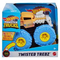 Zdrobiti concurenta cu acest asortiment de vehicule monster truck Hot Wheels Twisted Tredz la scara 143 monstruoase cu sasiuri cu tematica de creatura Motorul cu frictiune cu actiune de tragere inapoi si eliberare lanseaza aceste vehicule feroce peste obstacole si teren cu o deplasare inainte care rupe pamantul Accelerati si eliberati vehiculele de neoprit Mega Wrex Bone Shaker Rodger Dodger sau Marvel Hulk pentru busituri si lovituri Fiecare Monster Truck are cauciucuri GIGANT stilizate 