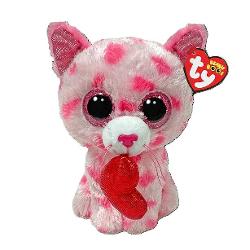 Jucarie de plus TY Beanie Boos - Sweet pisica cu inima 15 cm TY37397