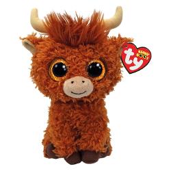 Jucarie de plus TY Beanie Boos - Alfie vaca maro de munte 15cm TY 37372