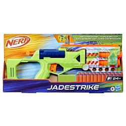 Marca Nerf iti ridica nivelul jocului cu lansatorul de sageti Nerf Jadestrike de inalta performanta si sagetile Nerf N1 Ai abilitatile de luptator Nerf acum ai blasterul si sagetile pentru a obtine un avantaj superior in jocurile de interior si exterior De la creatorii sagetilor din spuma marca Nerf dezlantuie urmatoarea evolutie in lansarea de sageti din spuma cu sagetile Nerf N1 oferind PRECIZIE VITEZA si DISTANTA EXTREME Blasterul de sageti Nerf seria N Jadestrike dispune de incarcare 