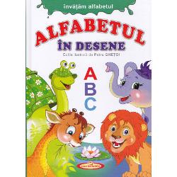 Invatam alfabetul Alfabetul in desene Contine 16 pagini cartonate cu alfabetul in desene