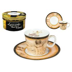 Savureaza espresso-ul cu stil cu aceasta ceasca din portelan fin inspirata din celebra lucrare &bdquo;Omul Vitruvian&rdquo; a lui Leonardo Da Vinci Designul iconic si echilibrat imbina arta si stiinta oferind un plus de eleganta fiecarui moment de cafeaMaterial premium&nbsp;Portelan de inalta 