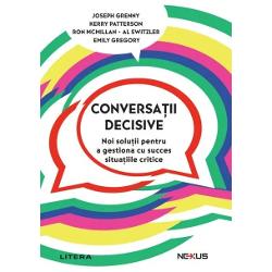 Convorbiri decisive&nbsp;ofera informatiile analizele abilitatile si instrumentele de care ai nevoie pentru a te descurca cu cele mai dificile conversatii in moduri care te asigura ca ambele parti se vor simti auzite si respectateCand mizele sunt ridicate optiunile variaza si emotiile sunt puternice ai trei optiuni sa eviti o conversatie decisiva si sa suferi consecintele sa 