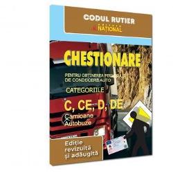 Actualizata completata &537;i revizuita lucrarea CHESTIONARE PENTRU OB&538;INEREA PERMISULUI DE CONDUCERE AUTO &ndash; C CE D DE edi&539;ia 2026 este solu&539;ia practica pentru o pregatire rapida &537;i eficienta exact pe formatul de examen Pachetul con&539;ine 30 de chestionare volante &mdash; 15 pentru CCE &537;i 15 pentru DDE &mdash; fiecare cu 26 de &icirc;ntrebari &icirc;nso&539;ite de raspunsurile corecte pentru verificare imediata &537;i &icirc;nva&539;are 