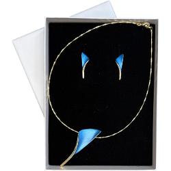 Set cu colier si cercei din zamac auriu 42 cm5cm qe4003o-4004o