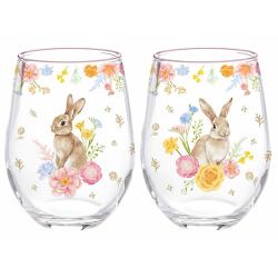 Completeaz&259; aranjarea mesei cu acest set de dou&259; pahare din sticl&259; din colec&539;ia&nbsp;Tres Jolie&nbsp;de la&nbsp;Easy Life Cu un design delicat &537;i prim&259;v&259;ratic paharele sunt decorate cu un iepura&537; simpatic &537;i flori decorative multicolore 