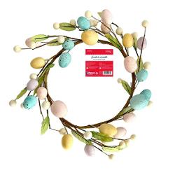 Coroni&539;a de Pa&537;te DACO AD940 este un accesoriu craft decorativ conceput special pentru realizarea decora&539;iunilor de sezon cu tematic&259; pascal&259; Produsul este realizat pe o structur&259; flexibil&259; &537;i decorat cu elemente specifice de prim&259;var&259; &537;i Pa&537;te fiind potrivit pentru utilizare ca atare sau ca baz&259; pentru personalizareCoroni&539;a are un aspect delicat &537;i echilibrat cu ou&259; decorative &537;i elemente 