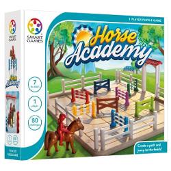Smart Games - Horse Academy joc de logic&259; cu 80 de provoc&259;riHorse Academy este un joc de logic&259; cu tematic&259; de s&259;rituri peste obstacole care propune 80 de provoc&259;ri cu dificultate progresiv&259; Fiecare prob&259; testeaz&259; aten&539;ia &537;i g&acirc;ndirea strategic&259; a copiilor Potrivit pentru copii de 7 aniJocul se desf&259;&537;oar&259; pe o tabl&259; special&259; unde copilul alege o provocare din c&259;rticica 