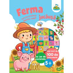 Aceast&259; carte con&539;ine 23 de sarcini distractive &537;i variate cu animalele de la ferm&259; un joc de societate &537;i peste 100 de autocolanteSarcinile sunt &icirc;nso&539;ite de imagini ceea ce duce la o &icirc;n&539;elegere rapid&259; a acestora astfel &icirc;nc&acirc;t copiii s&259; se poat&259; juca &537;i f&259;r&259; ajutorul p&259;rin&539;ilor Cu ajutorul acestor activit&259;&539;i copiii se vor distra &537;i vor &icirc;nv&259;&539;a prin joc 