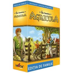 In Agricola Editia de Familie scopul tau este sa construiesti o ferma pentru tine si familia ta Incepi jocul cu o casa din lemn cu doua camere care asigura adapost pentru primii tai oameni fermierul si sotia sa Pe parcursul jocului poti adauga mai multe camere casei tale pentru a-ti putea mari familia Daca ai mai multi oameni poti face mai multe actiuni dar ai grija la fiecare recolta trebuie sa-ti hranesti oamenii Pentru a reusi acest lucru va trebui sa cultivi campuri si sa cresti 