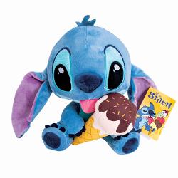 Plus Disney Stitch cu inghetata este o jucarie moale si simpatica inspirata de indragitul personajului din universul Lilo si Stitch Realizat din materiale fine si placute la atingere acest plus are o textura catifelata si detalii atent brodate cu ochi mari expresivi si urechi ample in nuante de albastru si mov Stitch tine in brate o inghetata cu cornet si topping colorat detaliu care adauga un plus de farmec si originalitate Designul vesel si expresia jucausa il transforma intr-un 