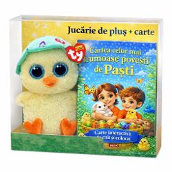 Pachet format din jucariaJucarie de plus TY Beanie Boos - Emmie pui cu palarie 15 cm TY 37405Cartea celor mai frumoase pove&537;ti de Pa&537;tiCarte interactiv&259; de citit &537;i colorat &ndash; Editura REGISAceast&259; carte s-a n&259;scut din dorin&539;a de a aduce &icirc;n inimile copiilor lumina credin&539;a &537;i bucuria s&259;rb&259;torii Pa&537;telui