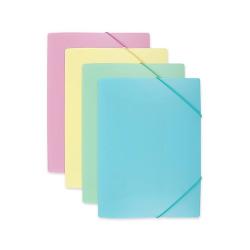 Practica robusta &537;i colorata mapa cu cu trei clapete fabricata din material PP robust asigur&259; depozitarea &537;i protejarea documentelor &icirc;n mod fiabil Cele trei clapete de pe capacul inferior men&539;in documentele depozitate &icirc;n siguran&539;&259; &icirc;n timp ce &icirc;nchiderea elastic&259; ofer&259; suport suplimentarCulorile pastelate la mod&259; fac din acest dosar o pies&259; atractiv&259; &ndash; 