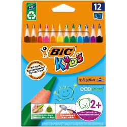 Creioanele de colorat BIC Kids Evolution Triangle au fost dezvoltate pentru a fi super durabile si sunt recomandate copiilor cu varsta minima de 2 ani Forma triunghiulara ii ajuta pe copii sa isi dea seama cum sa isi pozitioneze corect degetele ceea ce este o abilitate esentiala de care vor avea nevoie cand vor invata sa scrie ulterior Creioanele BIC Kids Evolution Triangle au o dimensiune de 14 cm si sunt special create pentru mainile mici ale copiilor Dimensiunea lor mai mare le face sa 