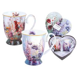 Set deosebit format din 2 c&259;ni din por&539;elan fin cu o capacitate de 280 ml fiecare decorate cu un elegant motiv &bdquo;Flori S&259;lbatice&rdquo; semnat de artista Laura Lozano Designul delicat inspirat din frumuse&539;ea naturii aduce &icirc;n prim-plan flori colorate &537;i detalii artistice care transform&259; fiecare moment de relaxare &icirc;ntr-o experien&539;&259; pl&259;cut&259;C&259;nile 