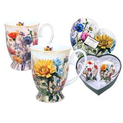 Set deosebit format din 2 c&259;ni din por&539;elan fin cu o capacitate de 280 ml fiecare decorate cu un elegant motiv &bdquo;Flori S&259;lbatice&rdquo; semnat de artista Laura Lozano Designul delicat inspirat din frumuse&539;ea naturii aduce &icirc;n prim-plan flori colorate &537;i detalii artistice care transform&259; fiecare moment de relaxare &icirc;ntr-o experien&539;&259; pl&259;cut&259;C&259;nile 