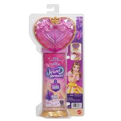 Setul Disney Princess Jewel Reveal aduce magia povestilor Disney intr-o experienta plina de surprize Ambalat intr-o cutie eleganta in forma de inima stralucitoare setul ascunde in interior o papusa inspirata din universul Printeselor Disney si multiple accesorii surpriza Copiii pot deschide compartimentele pentru a descoperi treptat elementele incluse precum accesorii de moda si detalii inspirate din poveste Designul sclipitor si mecanismul de deschidere a transformarii momentului 