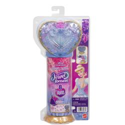 Setul Disney Princess Jewel Reveal aduce magia povestilor Disney intr-o experienta plina de surprize Ambalat intr-o cutie eleganta in forma de inima stralucitoare setul ascunde in interior o papusa Cenusareasa inspirata din universul Printeselor Disney si multiple accesorii surpriza Copiii pot deschide compartimentele pentru a descoperi treptat elementele incluse precum accesorii de moda si detalii inspirate din poveste Designul sclipitor si mecanismul de deschidere a transformarii 