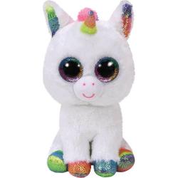 Jucarie de plus TY Beanie Boos - Pixy unicorn alb 15 cm TY36852