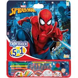 Giga Block 5 in 1 Marvel Spider-Man este un set creativ complet dedicat micilor fani ai supereroului preferat conceput pentru a oferi ore intregi de distractie prin desen colorat si pictura Inspirat din universul Marvel setul il are in prim-plan pe Spider-Man si transforma fiecare activitate artistica intr-o aventura plina de actiune Cutia practica include multiple instrumente de colorat si accesorii variate precum carioci creioane colorate acuarele si alte materiale necesare pentru 
