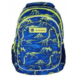 Ghiozdanul scolar cu 4 compartimente cu tematica&nbsp;de dinozauri este conceput pentru baietii iubitori de dinozauri&nbsp;Ghiozdanul cu design elegant decorat cu dinozauri in diferite culori pe fundal albastru are 4 compartimente cu fermoar&nbsp;si doua&nbsp;buzunare laterale din plasa&nbsp; Spatele este intarit proiectat&nbsp;ergonomic&nbsp; iar cureaua de umar este reglabila in lungime de asemenea cu o husa din 