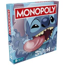 Monopoly Disney Stitch este o editie speciala a clasicului joc de societate Monopoly inspirata de universul amuzant al personajului Stitch Jucatorii cumpara vand si schimba proprietati tematice incearca sa isi construiasca strategia perfecta si sa devina cel mai bogat jucator de pe tabla Grafica colorata si ilustratiile cu Stitch aduc un plus de distractie jocului clasic transformand fiecare partida intr-o aventura plina de umor Este un joc ideal pentru serile petrecute in familie sau cu 