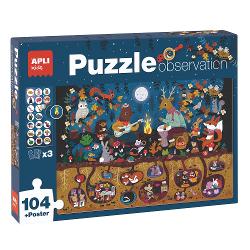 Puzzle Observa&539;ie P&259;durea Apli Kids este un joc captivant &537;i educativ care provoac&259; copiii s&259; &icirc;&537;i testeze abilit&259;&539;ile de observare &icirc;n timp ce se distreaz&259;Acest puzzle cu tema p&259;durii include 104 piese &537;i o dimensiune final&259; de 645 x 415 cm fiind ideal pentru copii cu v&acirc;rsta de 5 ani sau mai mari Dup&259; ce asambleaz&259; puzzle-ul cei mici vor c&259;uta obiectele ascunse &icirc;n imagine conform 