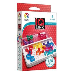 IQ Link este joc de logica compact si portabil din seria Smart Games de inalta calitate care vine intr-o cutie cu capac transparent si are 120 de provocari logice cu dificultati crescatoare care testeaza si dezvolta abilitatile cognitive ale jucatorilorPoti gasi link-ul lipsa Pune toate piesele puzzle-ului pe tabla de joc Dar ai grija Exista 36 de parti de puzzle dar doar 24 de locuri libere pe tabla de joc Inelele deschise si bilele din diferite piese de puzzle pot ocupa 