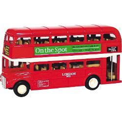 Autobuz clasic londonez etajat ac&539;ionat prin fric&539;iune Lungime 12 cm Recomandare de v&acirc;rst&259; 3 ani