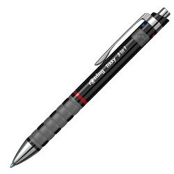 Rotring Triopen 3 in 1 cu un design clasic si ergonomic realizat din plastic rezistentCorp NEGRUGrip ergonomic din cauciuc natural&nbsp;Mecanism retractabil si clip de prindereMiniradiera sub butonul de apasare&nbsp;Instrumentul&nbsp;contine- Instrument de scris- Mina Mini Multipen blue montata- Mina Mini Multipen red montata- Mina creion mecanic 07mm 3 bucati- Radiera mini Rotring 