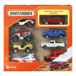 Setul Matchbox contine 8 masinute din metal fiecare realizata cu un nivel ridicat de detalii si inspirata din modelul real de vehicul Acest set special include un vehicul de politie exclusiv disponibil doar in acest pachet si combina masini sport masini clasice SUV-uri si utilaje de constructii pentru o experienta completa de joc si colectie Masinutele sunt fabricate din metal durabil cu piese din plastic la scara aproximativa 1 la 64 si sunt potrivite pentru copii de la 3 ani in sus 