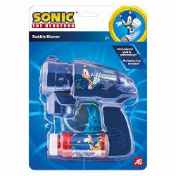 Pistol pentru baloane de sapun Sonic ideal pentru distractie rapida si usoara in aer liber Inspirat din universul Sonic acest bubble blower are un design atractiv si culori vibrante fiind perfect pentru copiii care iubesc jocurile dinamice Functioneaza mecanic fara baterii astfel incat copiii pot crea baloane de sapun printr-o simpla apasa fara nevoie de alimentare electrica Setul include si un recipient cu solutie pentru baloane gata de utilizare imediata Forma ergonomica permite o 