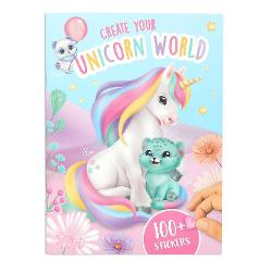 Creeaz&259;-&539;i lumea unicornilor 20 de pagini cu motive de fundal &icirc;nc&acirc;nt&259;toare care devin unic de frumoase cu 2 coli de stickere cu sclipici 2 coli de stickere argintii &537;i 2 coli de stickere din spum&259; Distrac&539;ie 100 cu stickere unicorni