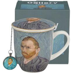 Can&259; cu infuzor de ceai metalic &537;i pandantiv&nbsp;PORTRET DE Vincent Van Gogh&nbsp;&nbsp;din&nbsp;&nbsp;colec&539;ia Galerie de Art&259;&nbsp; este realizat&259; din por&539;elan de calitate superioara caracterizat printr-o culoare alb-crem natural&259; cu o str&259;lucire delicat&259; &537;i o rezisten&539;&259; 