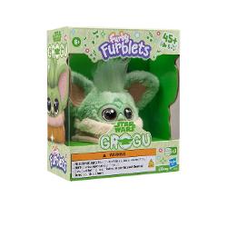 Jucarie interactiva tip Furblets Grogu compacta si usor de transport conceputa pentru distractie rapida si interactiune muzicala Produsul reda peste 45 de sunete si efecte audio oferind o experienta dinamica prin activarea diferitelor functii tactile Designul colorat si expresiv atrage atentia iar dimensiunea redusa permite utilizarea oriunde acasa sau in deplasare Este realizat din materiale rezistente potrivite pentru utilizare frecventa Produsul functioneaza pe baza de baterie tip 