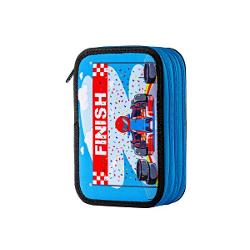 Penar &537;colar triplu &ndash; model curse 3 compartimentePenarul &537;colar triplu Linia de Sosire este alegerea ideal&259; pentru copiii pasiona&539;i de curse &537;i competi&539;ii auto Cu un design vibrant ce ilustreaz&259; un kart la linia de sosire acest penar ofer&259; un aspect dinamic &537;i energic perfect pentru utilizarea zilnic&259; la 