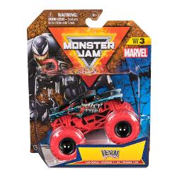 Paseste in universul plin de actiune in care Monster Jam huruie si supereroii Marvel se inalta Seria de camioane vopsite Marvel Monster Jam la scara 164 nu este doar o colectie Este un omagiu adus Universului Marvel Aceste camioane de tip monster truck inscriptionate cu simbolurile si culorile unor embleme precum Thor Captain America Iron Man Black Panther si Spider-Man aduc acasa spectacolul superputerilor si al cascadoriilor de pe stadion Cu anvelope autentice BKT si o caroserie cu 