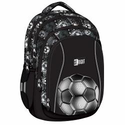 Ghiozdanul Majewski STRIGHT BP04 din colectia Silver Goal este un model cu volum generos creat pentru utilizare scolara zilnica si organizare eficienta Dispune de 4 compartimente si spatiu interior bine gandit inclusiv buzunar cu fermoar pentru accesorii precum incarcatoarePentru confort si siguranta are spate profilat ergonomic si respirabil bretele moi reglabile si curea de piept Baza este intarita si prevazuta cu picioruse de protectie iar materialul impermeabil si 