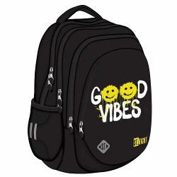 Ghiozdanul STRIGHT BP06 Good Vibes din colectia grafica Positive Attitude este conceput pentru organizare eficienta si purtare confortabila fiind potrivit pentru utilizarea de zi cu ziDispune de multiple solutii practice pentru depozitare elemente pentru siguranta si materiale rezistente inclusiv material impermeabil si baza intarita pentru protectie suplimentaraModel BP06 Backpack 174 compartimente2 buzunare laterale din 