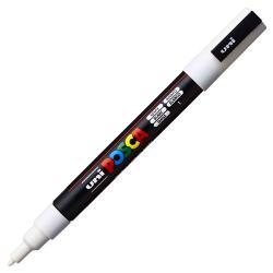 Marker PC-3M Posca 09-13 mm White Markere cu vopsea pe baza de apa Uni Posca in culori luminoase &537;i opace potrivite pentru aproape orice suprafata hartie metal textile plastic si chiar piatraVarful cu un diametru de 09-13 mm este ideal pentru linii medii si precise desen tehnic si efecte de culoare conceput atat pentru profesionisti cat si pentru incepatoriCerneala nu creeaza efectul de &ldquo;sangerare&rdquo; bleeding iar dupa uscare poate fi aplicat 