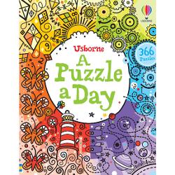 A whole years supply of puzzles in one brightly illustrated book It contains a huge variety of fun challenges including mazes crosswords picture puzzles word searches brain teasers riddles and number hunts Each days puzzle has a different theme from space travel to farms knights and castles the seaside and baking Perfect for keeping children entertained at home or when youre out and about Answers at the back of the book