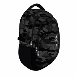 Ghiozdanul Loozz Premium este conceput pentru elevii adolescenti oferind un design modern si o functionalitate ridicata Modelul Moro se remarca prin imprimeul de camuflaj in nuante de gri si negru si este realizat din material impermeabil rezistent la uzura Structura ergonomica asigura confort in timpul purtariiCaracteristici principaleDesign modern imprimeu de camuflaj in nuante de gri si negruMaterial rezistent material impermeabil si usor de intretinutbr 