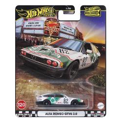 Colectia de caroserie din metal la scara 164 reproduce vehiculele preferate de fani cu anvelope reale Real Rider si grafica personalizata Fiecare model are decoratiuni speciale si ambalaje numerotate Le poti adauga pe toate in colectia ta Fiecare se vinde separat si in functie de disponibilitate Culorile si decoratiunile pot varia Acest pachet contine masinuta Alfa Romeo GTV6 30