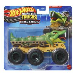 Fiecare camion turnat sub presiune surprinde cu stilul si personalitatea unui personaj sau a unei creaturi populare Monster Truck la scara 164 Porneste in aventuri cu camioanele Hot Wheels Monster Trucks Big Rigs Fiecare vehicul la scara 164 transmite personalitatea popularelor creaturi Monster Truck cu decalcomanii atragatoare pe care fanii le adora Copiii pot transporta vehicule suplimentare la scara 164 pe platforma sau cu carligul de remorcare de pe Big Rig  Acest pachet contine 