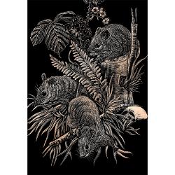 Set gravura pe folie aramie Soareci de camp&nbsp;te invita sa petreci cateva ore in compania celei mai vechi forme de exprimare artistica de cand exista omul pe pamant Placa neagra predesenata in tonuri fine de gri inchis te va ghida in noua ta calatorie poate chiar initiatica Nu stii niciodata ce pasiuni va trezi in interiorul tauAcest&nbsp;Set gravura pe folie aramie Soareci de 